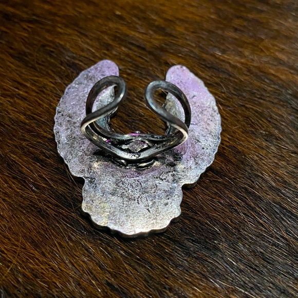 Faux Turquoise Adjustable Ring - Picture 2 of 2